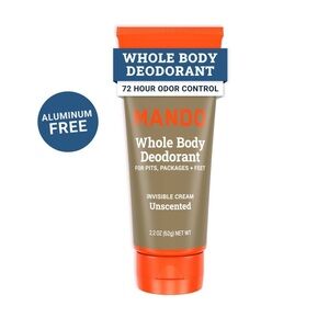 3 Counts Mando Unscented Whole Body Deodorant - Orange and Brown